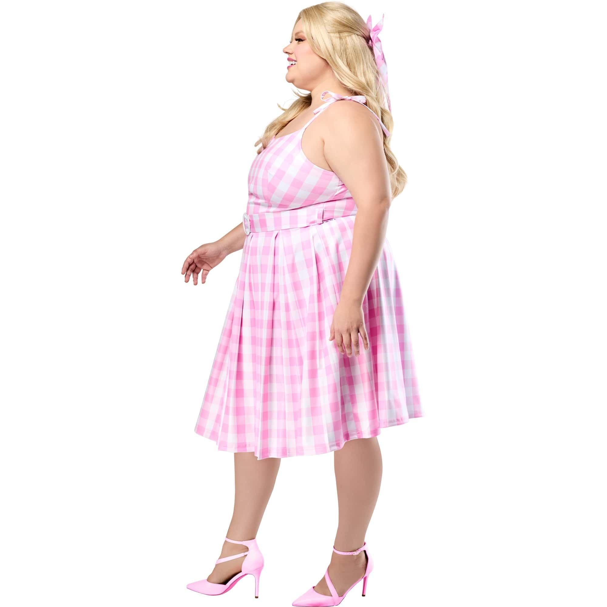 Women's Plus Size Barbie Movie Perfect Day Pink Gingham Dress - Image 2