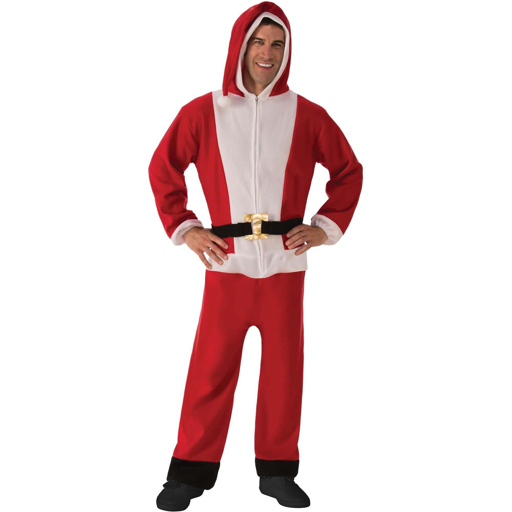 Adult Santa Claus Hooded Jumpsuit Costume - Image 2