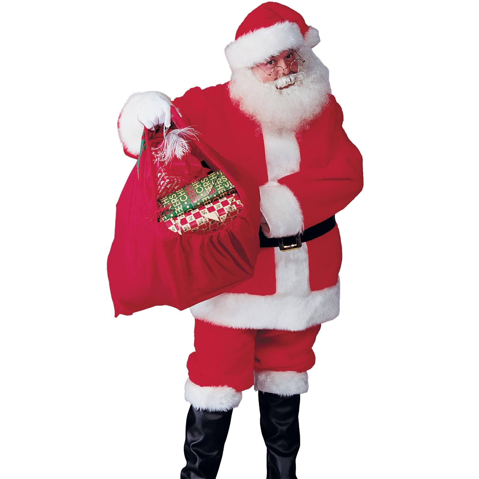 Adult Regal Plush Santa Suit with Wig & Beard Costume - Image 2