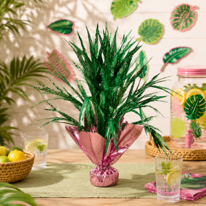 Royal Palm Table Centerpiece - Foil Spray. 18in